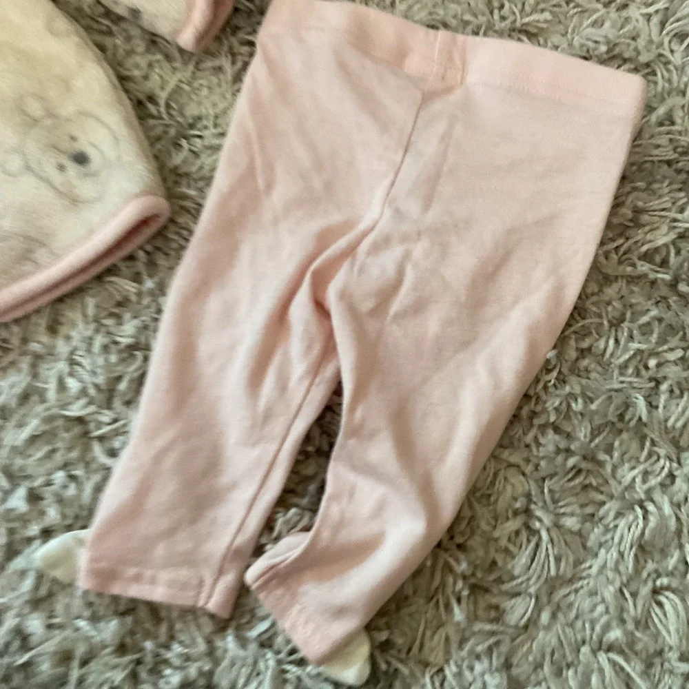 Disney Baby Winnie the Pooh Faux Fur‎ Hoodie and Leggings Set Pink Cream 3-6M